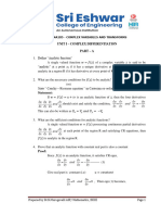 Module I - Complex Differentiation