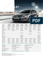 VW NBD Passat b7 Service Pricing Guide