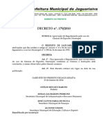 Decreto #179 - Regulamento Uso Ginasio Municipal Tubunao