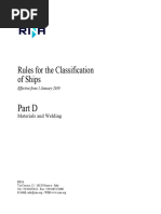 RINA Rules 2019 Part D - Materials and Welding