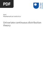 Univariate Continuous Distribution Theory - m347 - 1