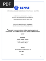 Mejora de La Productividad en El Área de Sellado Aplicando Herramientas de Lean Manufacture de La Empresa G&S Hagot Lima 2022