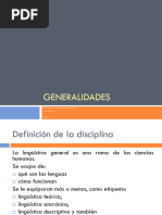 Generalidades de La Lingüística