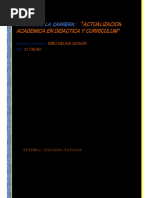 Modulo I - Clase 6 y 7 Analisis de Un Plan de Estudio y Programas Conforme A Modelos y Enfoques Curriculares