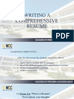 Writing A Comprehensive Resume