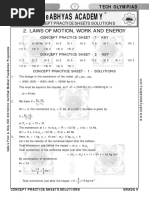 9TH - 2. Laws of Motion, Work and Energy - Practice Sheet - Solutions