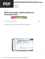 ABAP Code Samples - Read Excel Files From Presentation Server - Discovering ABAP