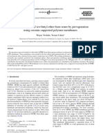 Removal of Methyl Tert-Butyl Ether From Water by Pervaporation Using Ceramic-Supported Polymer Membranes