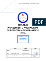 Pro-St-06 Procedimiento para Pruebas de Resistencia de Aislamiento