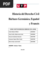 S01 - Análisis de Lectura - Historia Del Derecho Civil Derecho Bárbaro Germánico Español y Francés