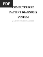 COMPUTERIZED PATIENT DIAGNOSIS SYSTEM A Case Study of Ado Ekiti General Hospital