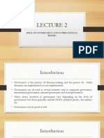 LECTURE 3 Role of Government & International Bodies