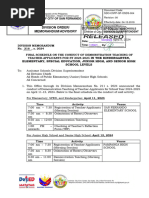 Division Order/ Memorandum/Advisory