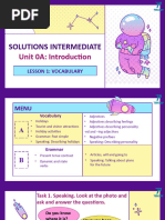 Solutions Intermediate - Unit 0A - Introduction (Vocabulary)