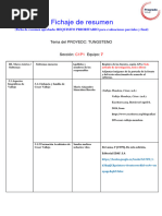 Fichaje de Resumen: Tema Del Proyedc: Tungsteno