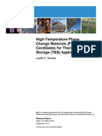 High-Temperature Phase Change Materials (PCM) Candidates For Thermal Energy Storage (TES) Applications