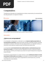 Computadora - Concepto, Tipos, Componentes y Generaciones