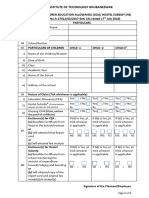 Form For Reimbursement of Children Educatin Allowance and Hostel Subsidy