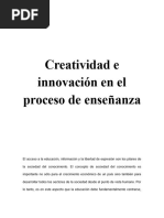 Creatividad e Innovacion en El Proceso de Enseñanza