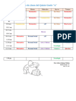 Horario de Clases Del Quinto Grado