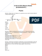 JEE Main 2024 (April 8 Shift 2) Question Paper With Solutions (PDF)