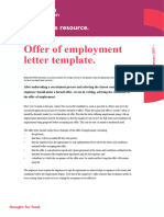 Offer of Employment Letter Template