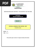 Grade 12 PHSC Pre-Control Test 1 - 08 Mar 2024 - Sekhukhune East