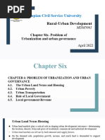 Chapter 6 - Problem of Urbanization and Urban Governance