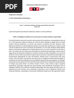 Tarea 2. Redaccion Preliminar Del Texto Argumentativo para La PC2 Semna 14