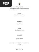 Actividad 2 - Funciones en Varias Variables, Derivación y Sus Aplicaciones