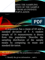 Lesson 14 Describing The Sampling Distribution of The Sample Means