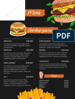 Colorful Illustration Fast Food Menu