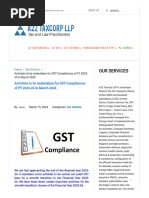 Activities To Be Undertaken For GST Compliances of FY 2023-24 in March 2024 - A2Z Taxcorp LLP