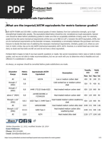 Metric To Imperial Grade Equivalents