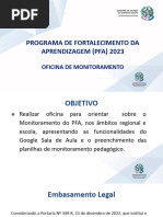 Orientação para Pedagogos e Coordenadores Pfa