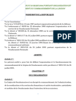 Arrete #105 Cab PR Du 23 03 2004 Portant Organisation Et Fonctionnement Du Commandement de La Legion