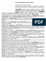 Contrato de Honorários Advocatícios - Trabalhista