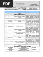 PROCEDIMIENTOS DE LA GERENCIA RRHH - Octubre 2023