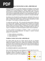 Teorías Del Aprendizaje. Documento Base.