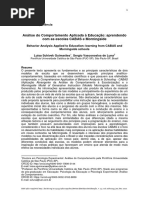 Análise Do Comportamento Aplicada Àeducação Aprendendo Com As Escolas CABAS e Morningside