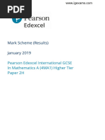 January 2019 MS - Paper 2H Edexcel Maths (A) IGCSE