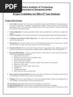 Project Format and Guidelines - BBA 6th Sem