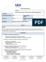 Plano de Disciplina - Teorias Psicológicas Cognitivas e Comportamentais - Turma Psi331-3 - Noite