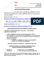 Proceso de Matrículas 2023-2 Comunicado