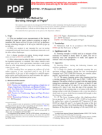 Bursting Strength of Paper: Standard Test Method For