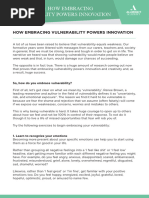 How Embracing Vulnerability Powers Innovation Worksheet