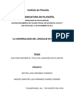 Jerónimo Ciscenos, Arturo. La Universalidad Del Lenguaje en Gadamer