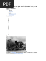 Contecimientos Que Condujeron Al Ataque A Pearl Harbor