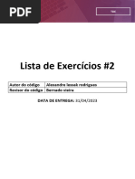 TDE - Lista de Exercícios #2