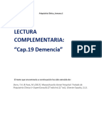 Lectura Complementaria: "Cap.19 Demencia": Psiquiatría Clínica - Semana 2